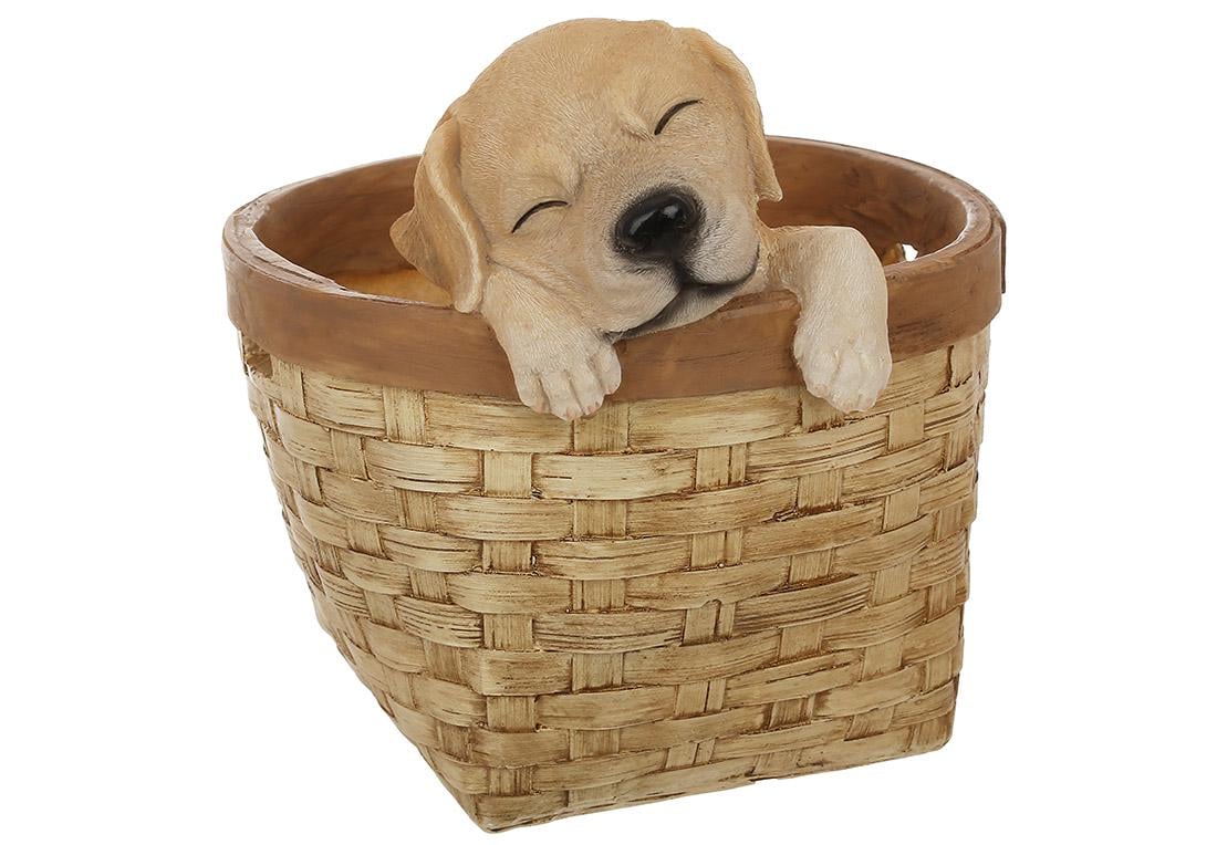 Кашпо декоративное BonaDi Корзина с собачкой 22x19,8x20 см (HA9-139)