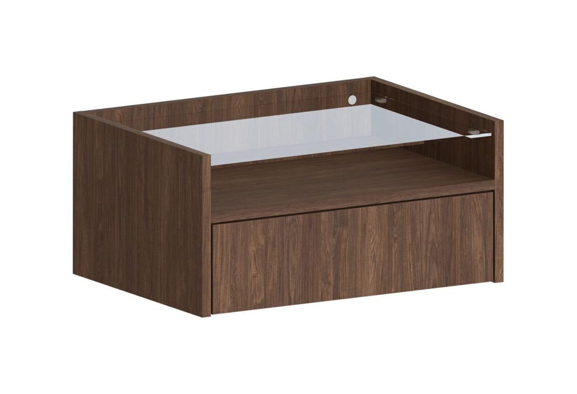 Тумба прикроватная Світ меблів Яся навесная из ДСП/стекла 2 шт. Морское дерево винтаж (51732)