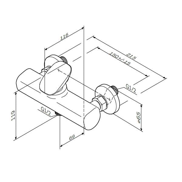 Смеситель для душа AM.PM Spirit 2.0 F70A20000 Хром (130097) - фото 2