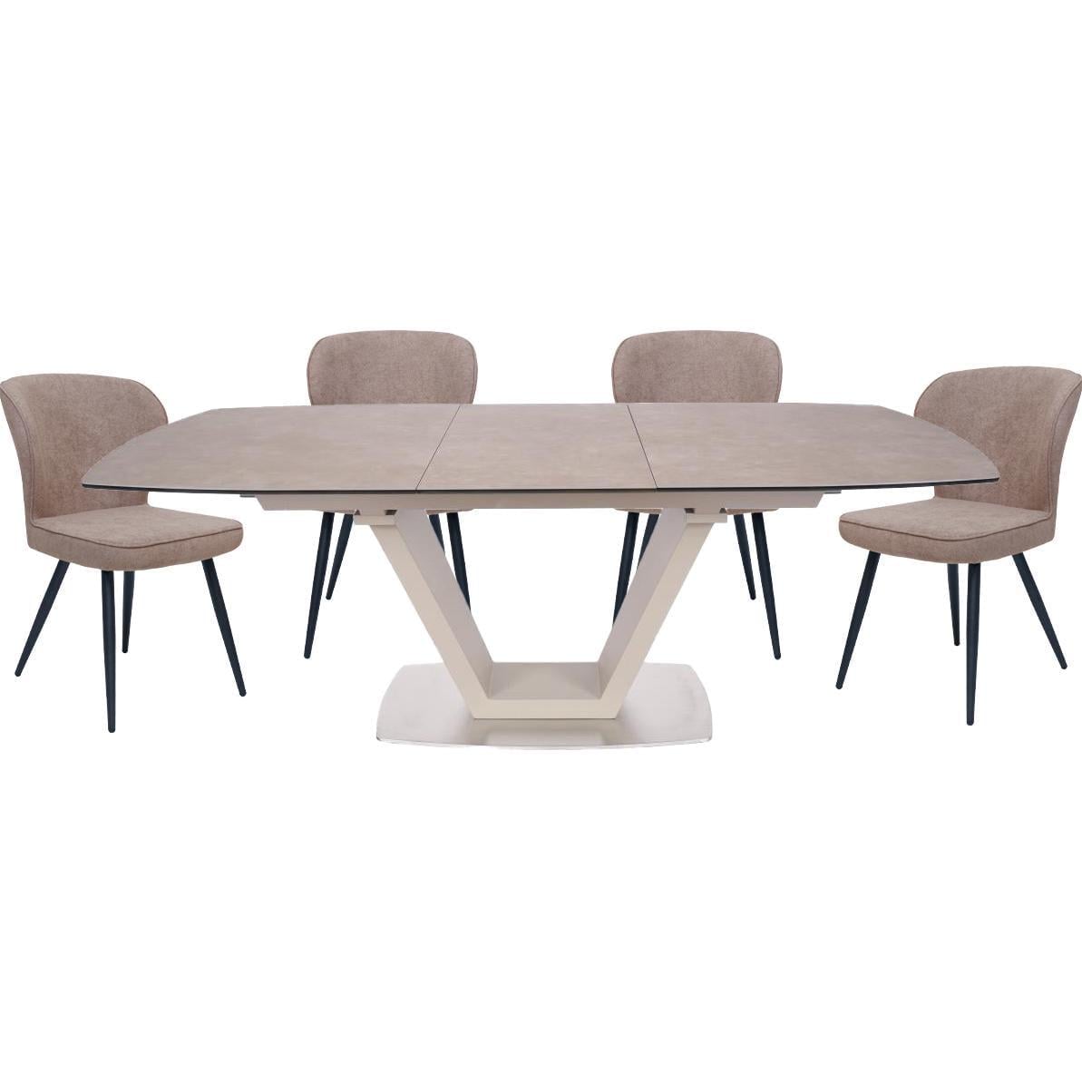 Стол и 4 стула VELES/ANGIE 160 cm Taupe (13586_13521)