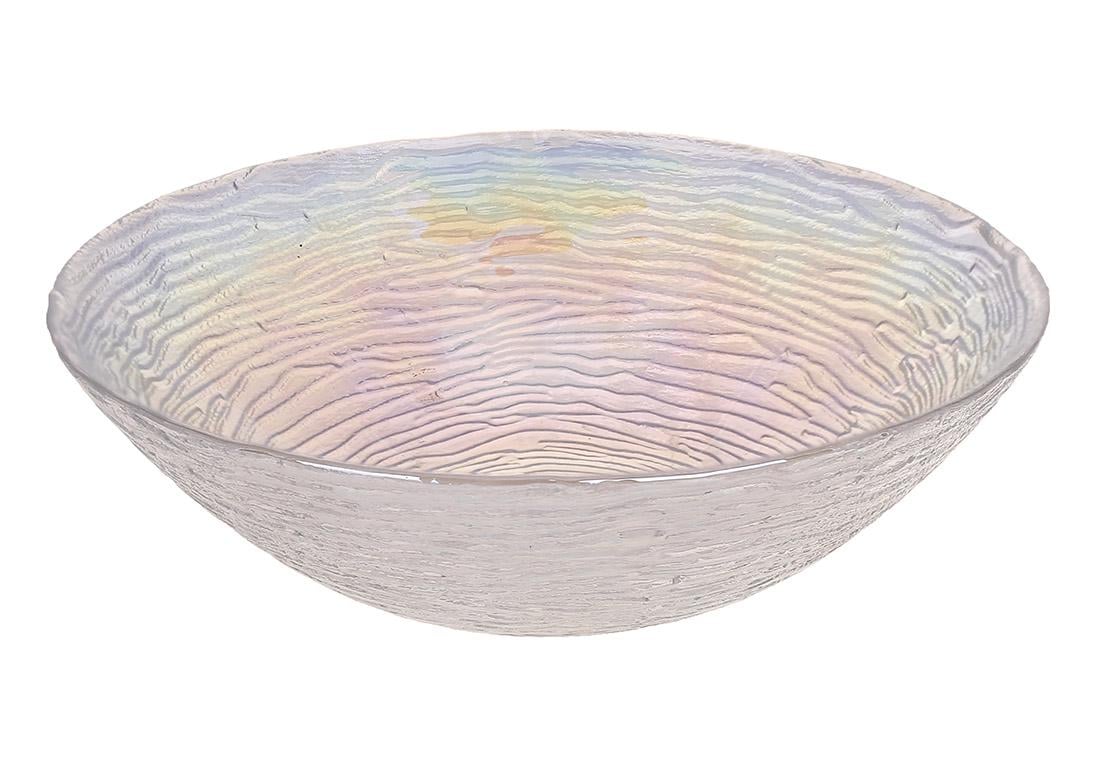 Набор стеклянных салатников ⌀ 24,5x6,5 см 1600 мл 6 шт. Прозрачный перламутр (992-140)