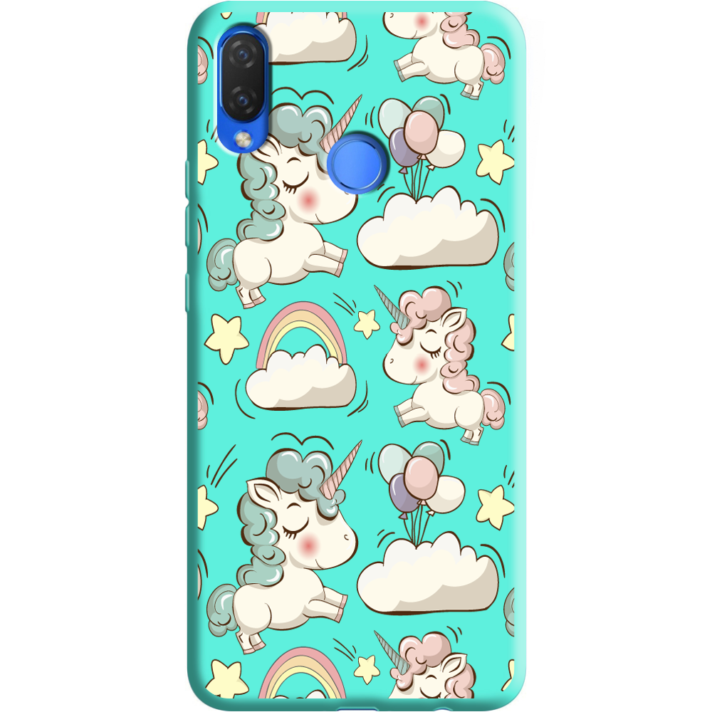 Чехол Boxface Huawei P Smart Plus Unicorns Мятный силикон (34912-cc2-36134)