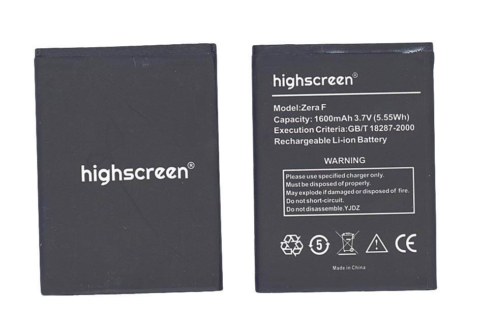 Аккумулятор для смартфона Highscreen GB/T 18287-2000 Zera F 3,7V 1600 mAh 5,55 Wh Black