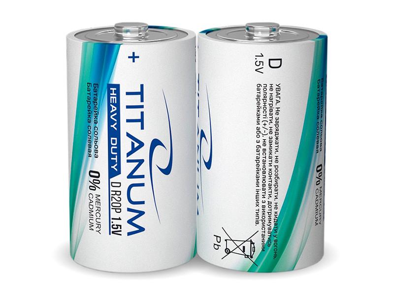 Батарейка солевая Titanum R20P/D Shrink 2 шт. (8455)