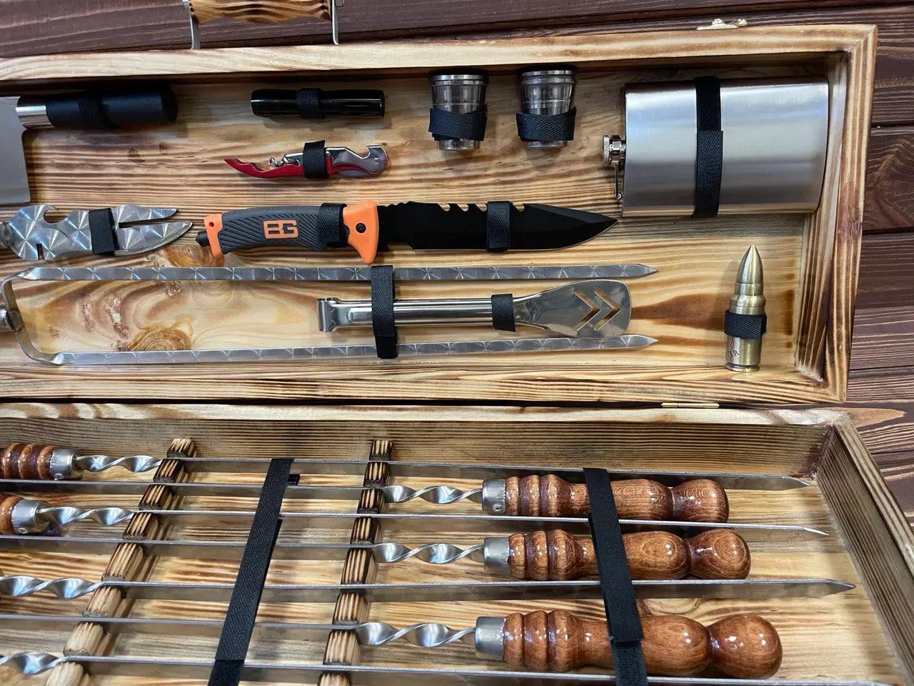 Набор шампуров Профи-7 в кейсе (10648460) - фото 5 Набор шампуров Профи-7 в кейсе (10648460) - фото 5