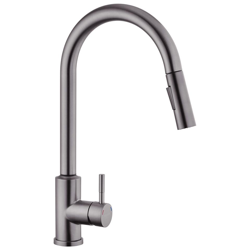 Смеситель для кухни сенсорный Kroner PVD03916 CV032496 с видвижной лейкой Графитовый (217950)