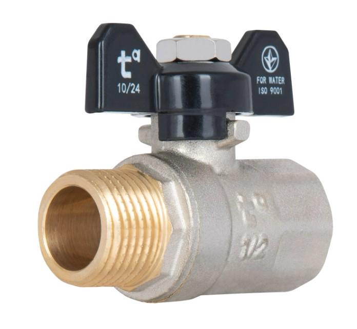 Кран кульовий Thermo Alliance Base 1/2" ВЗ прямий PN40 метелик (SD607W15)