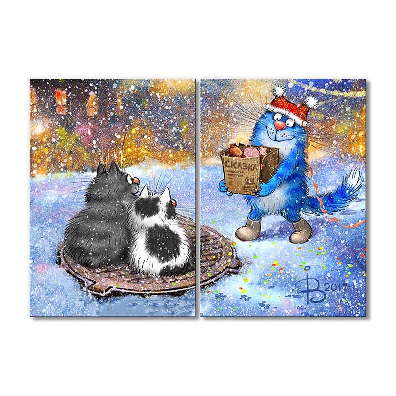 Модульная картина Сказка 2 модуля общий размер 90x135 см (_rinaz_20172221)