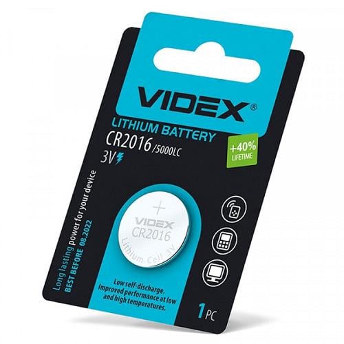 Батарейка Videx CR2016 Blister 1 шт. (24232)