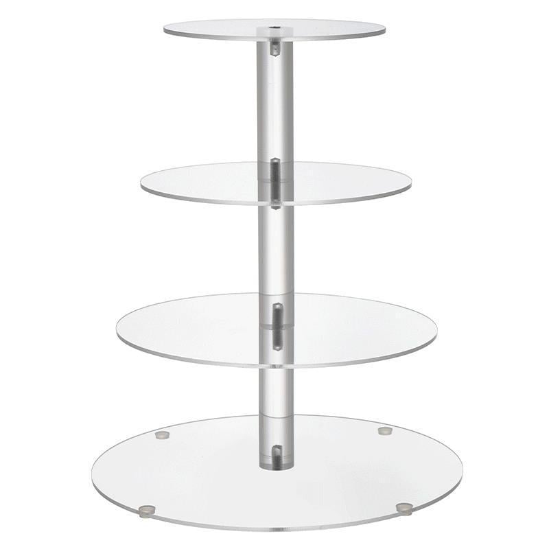 Витрина-горка для торта круглая 4 яруса из акрила Прозрачный (PTK-4p)