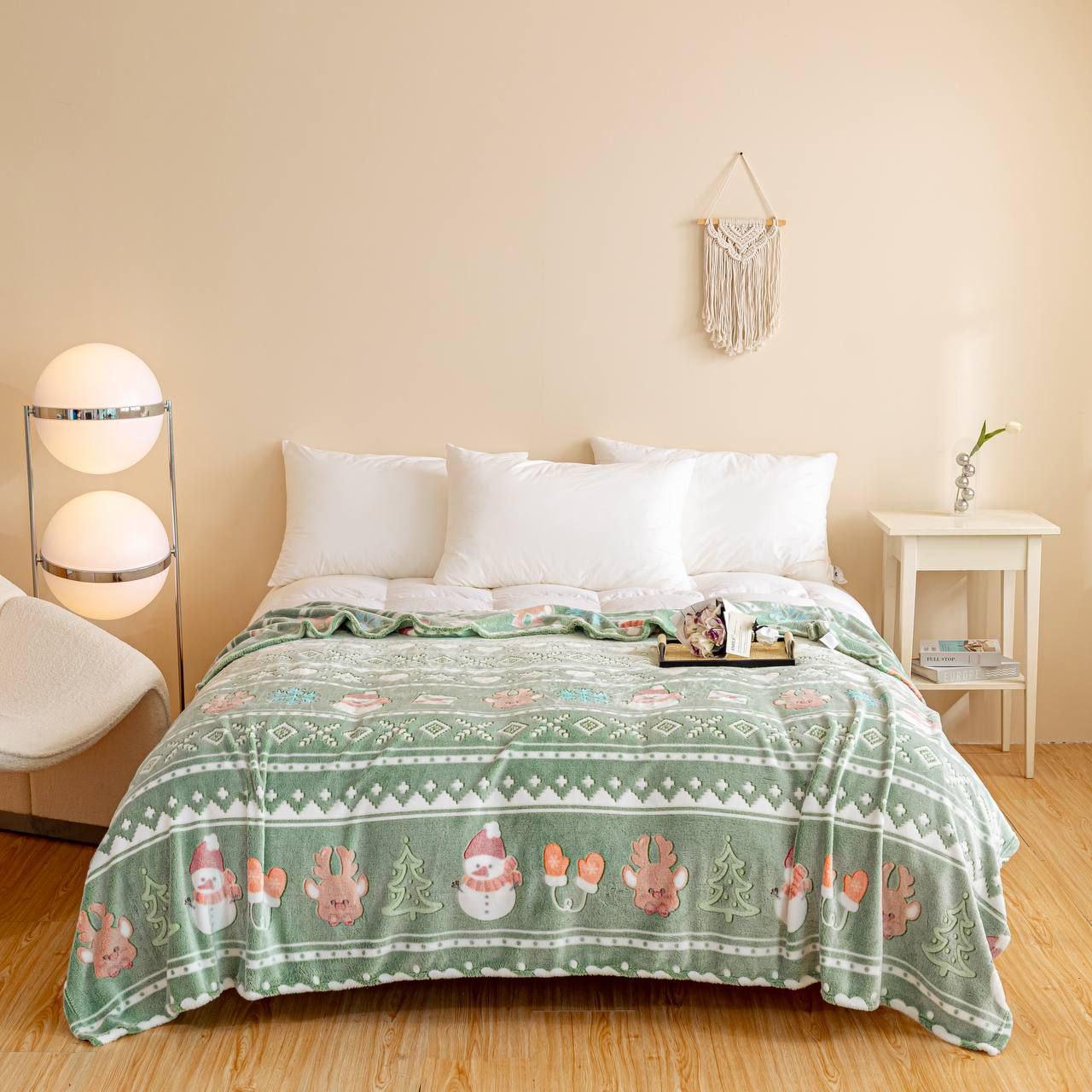 Плед новогодний флисовый Malloory Home Зима 200x230 см (1482)