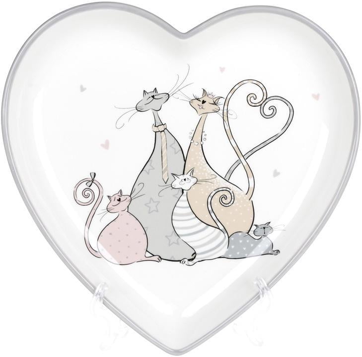 Блюдо керамическая дружная семейка сердце 25х25х3,5см