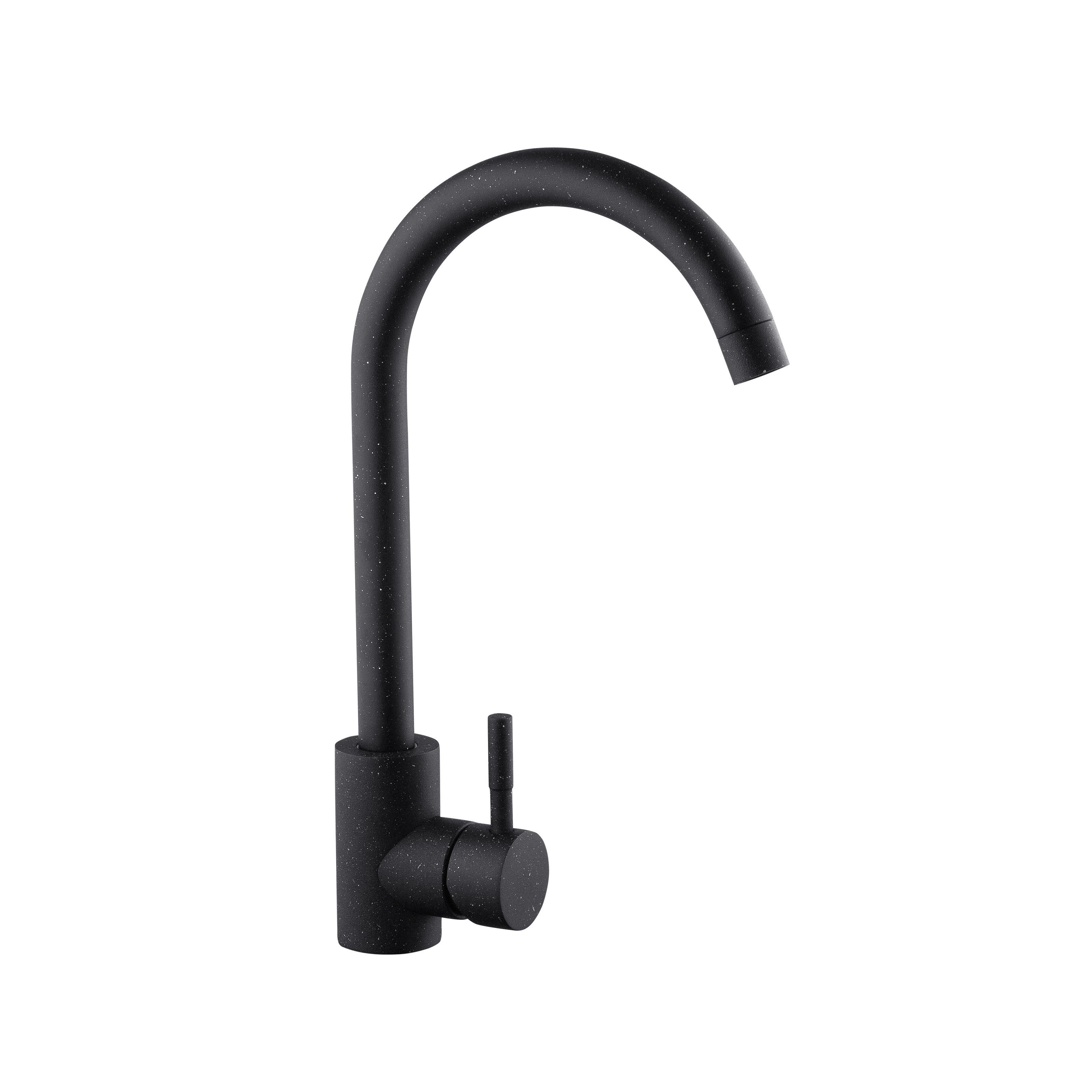 Смеситель для кухни Kroner Edelstahl Komposit-SCH035 CV027437 однорычажный Черный (139394)