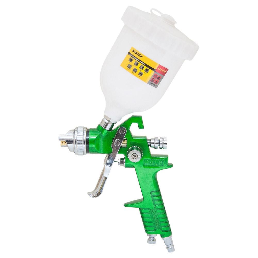 Краскораспылитель Sigma HVLP Ø 1,3/1,7 мм с верхним бачком Зеленый (6812121)