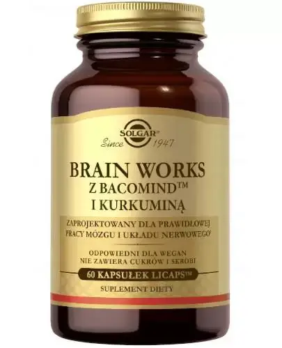 Пищевая добавка Solgar Brain Works with Bacomind and Curcumin 60 капс.