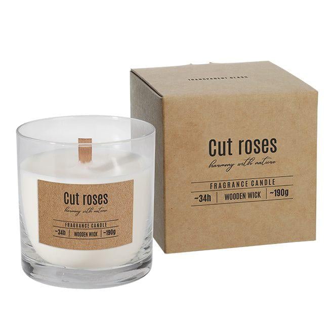 Свеча ароматическая с деревянным фитилем Flora Bispol Cut Roses (27576)