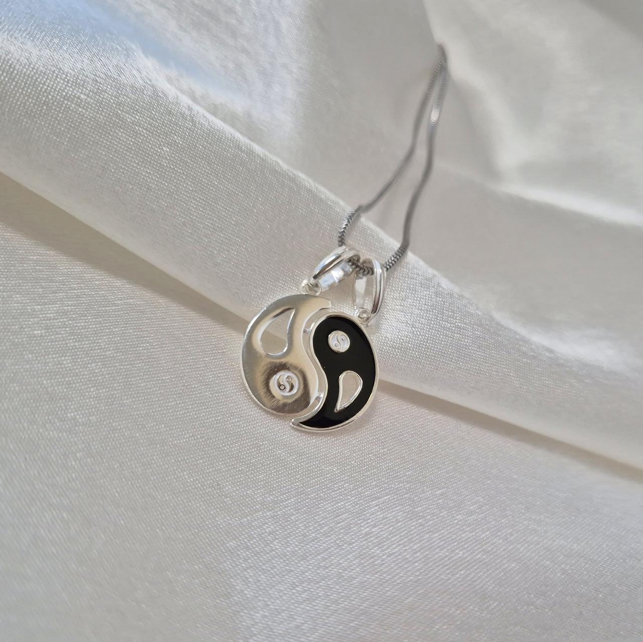 Парная подвеска кулон инь янь серебро 925 пробы черненое 3,42 г (30262ем)