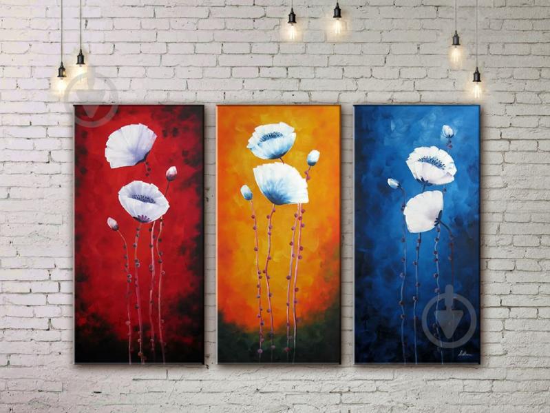 Модульная картина акрилом цветы ArtStar MHM17_3_172 размер 60 х 90 см