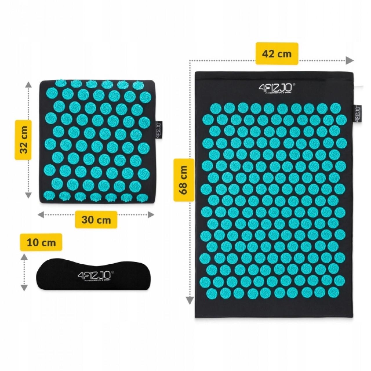 Коврик акупунктурный с подушкой 4fizjo Ergo Mat аппликатор Кузнецова Black/Blue (P-5907739313911) - фото 6 Коврик акупунктурный с подушкой 4fizjo Ergo Mat аппликатор Кузнецова Black/Blue (P-5907739313911) - фото 6