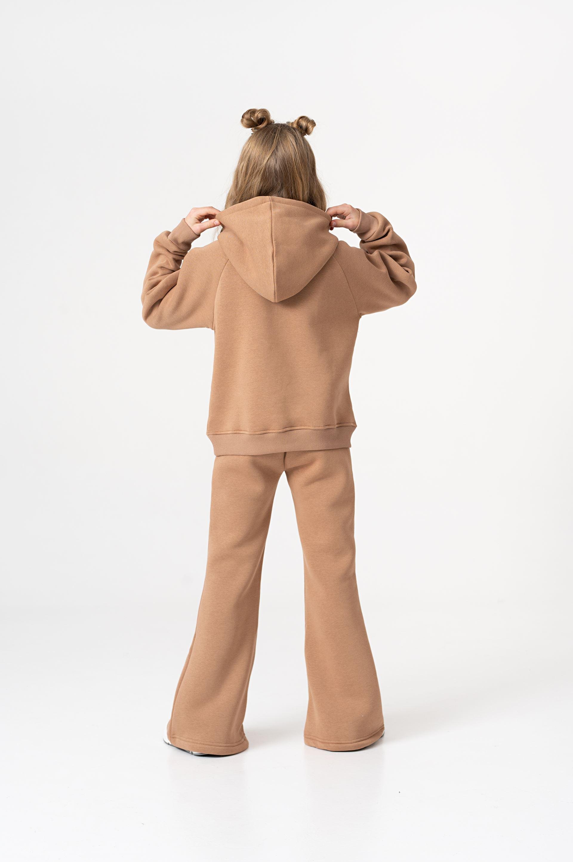 Костюм на флісі з штанами палаццо Yumster YN.22.25.005 116 см Бежевий - фото 2