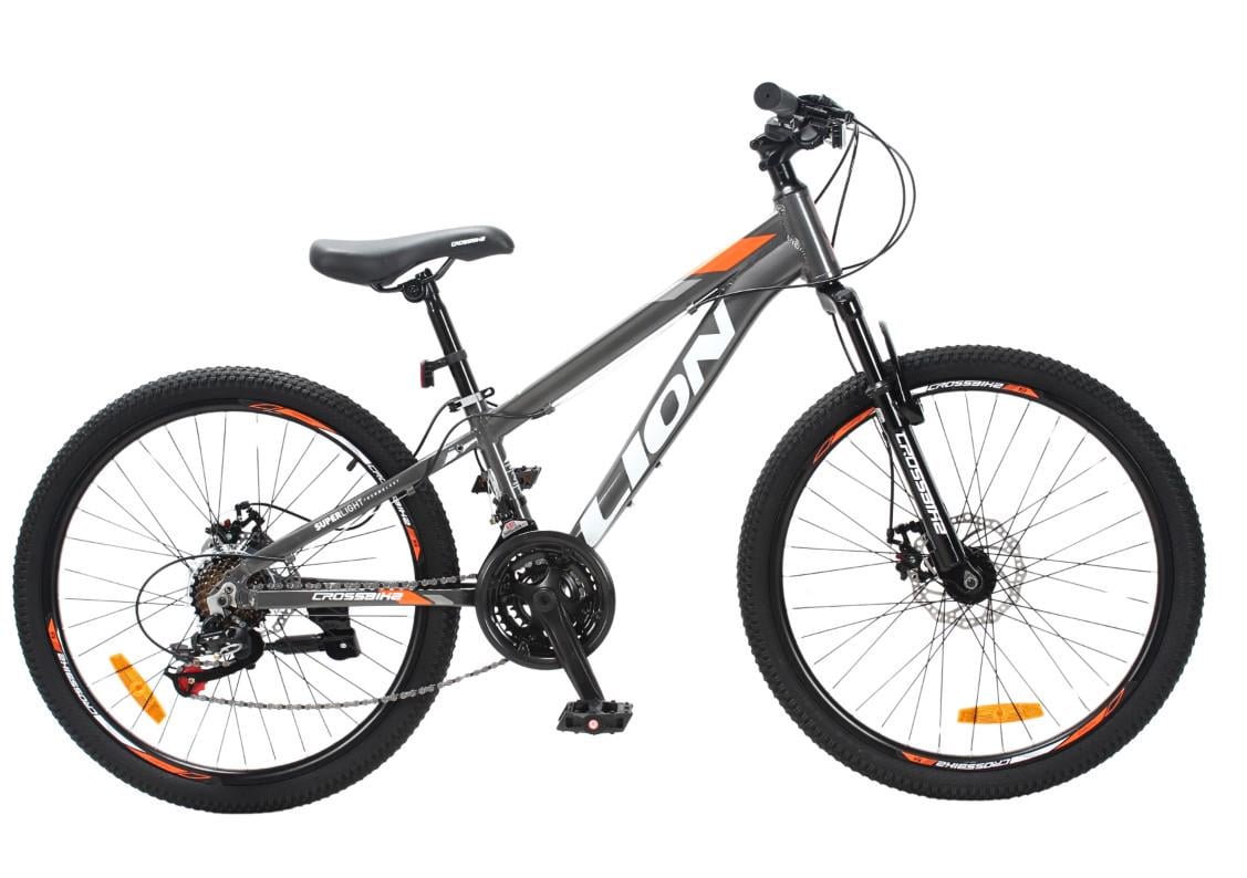 Велосипед Crossbike 24" Lion 2025 Рама 12" Grey/Orange