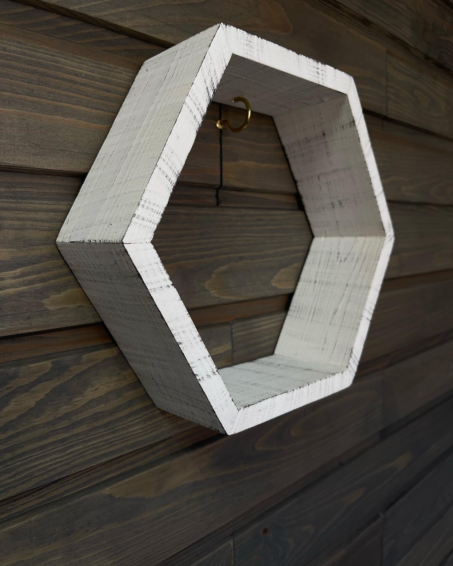 Полки соты деревянные 3 шт. Бело-серый (102) - фото 4