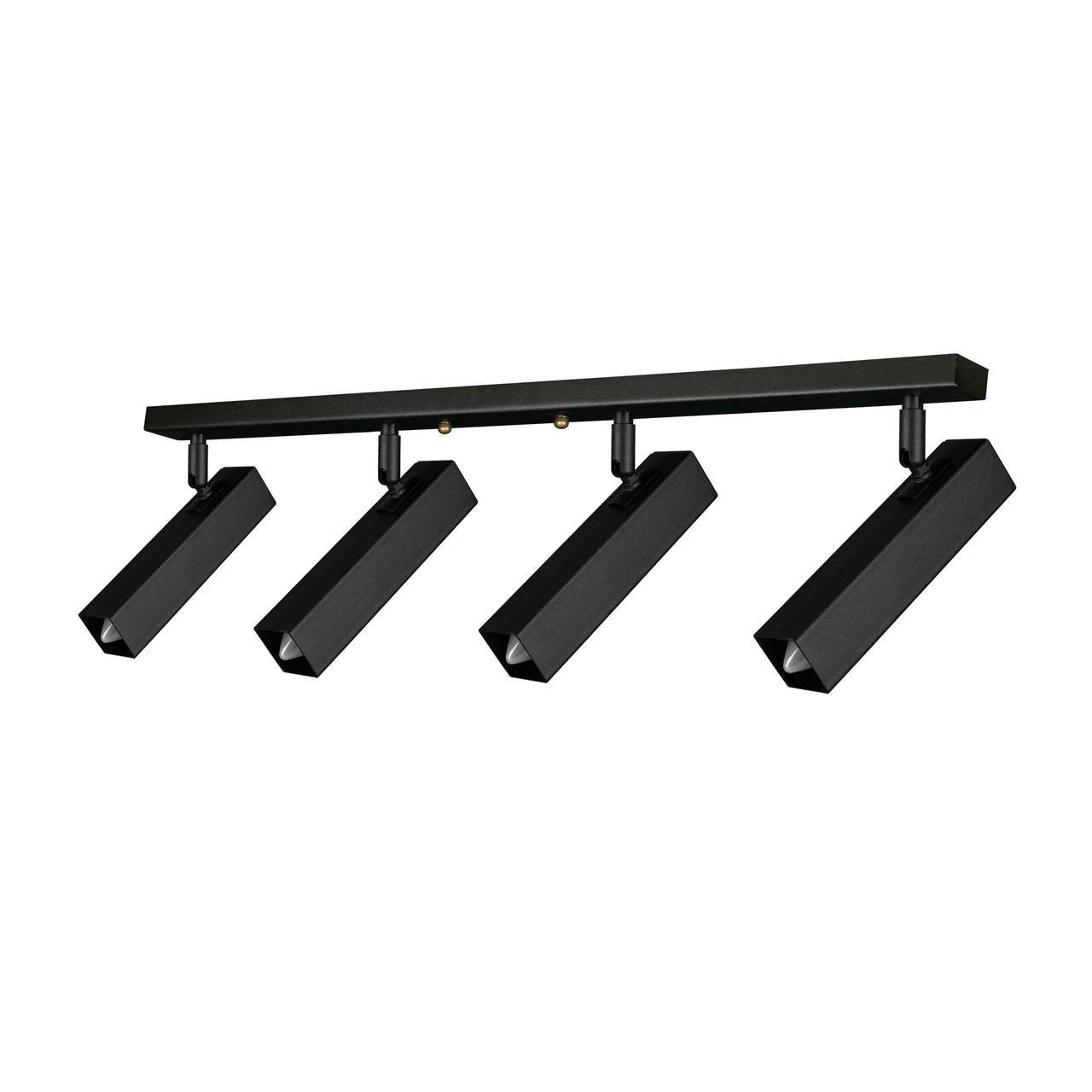 Светильник спот MSK ELECTRIC Quadro с поворотным механизмом под четыре лампы Е14 Черный (SQ 1840-4) - фото 4