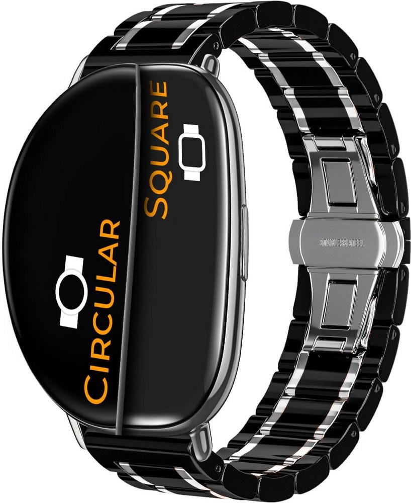 Ремінець керамічний Ceramo для ZEPP E Square/Circular Black/White (28745-1E)