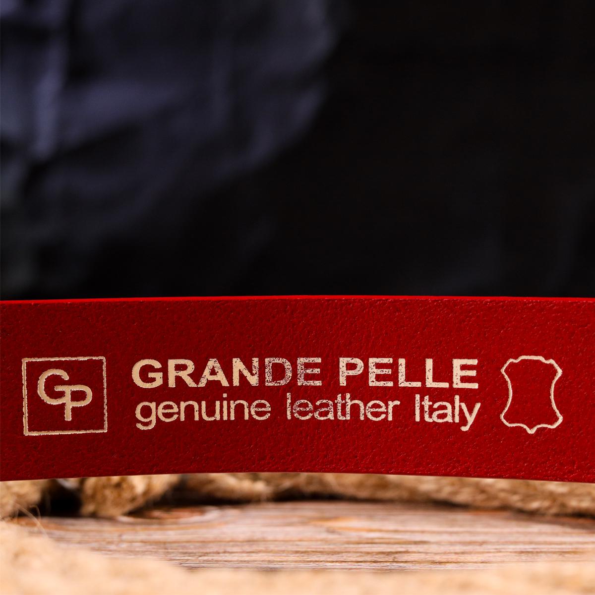 Ремінь жіночий шкіряний Grande Pelle Leather Belt 21456 Червоний - фото 7