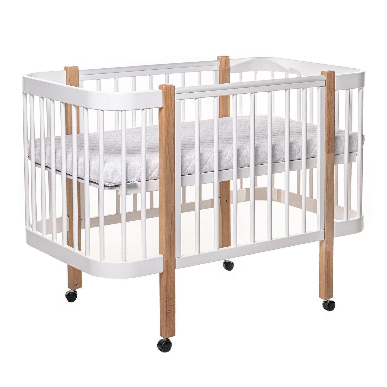 Кроватка деревянная Світанок без ящика White/Brown (149773)