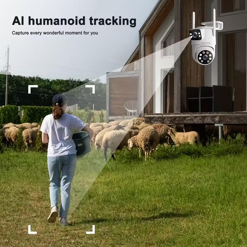 Камера уличная беспроводная Wi-Fi двойной объектив/ночное видение/обнаружением движения (k001) - фото 3