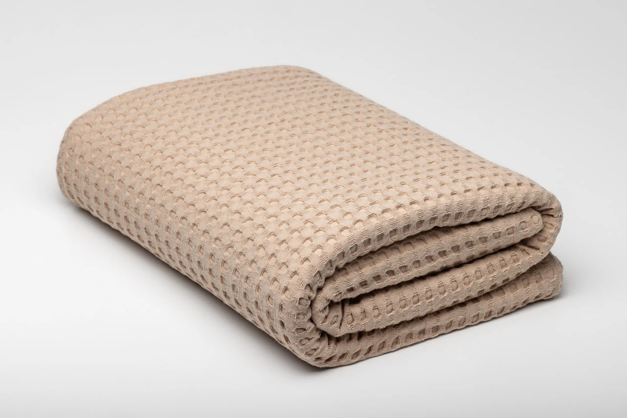 Плед вафельный HYGG семейный 230х250 см Песочный (311129) - фото 1