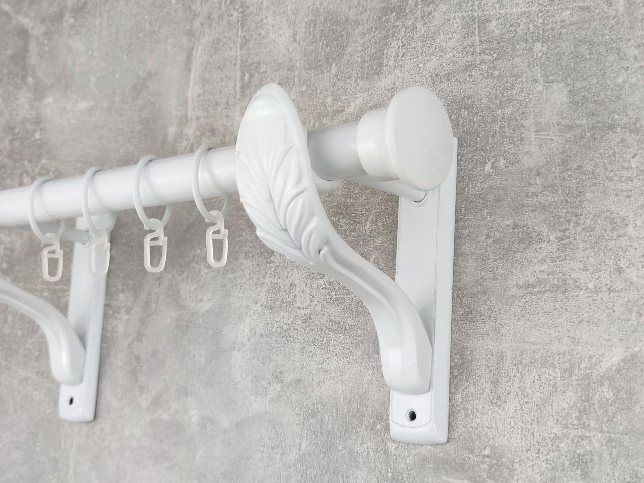 Карниз MStyle металлический для штор однорядный Дуо 25 мм гладкий ретро 240 см Белый (5020843)