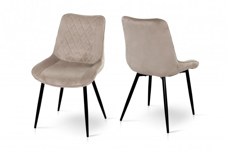 Кухонний стілець Мікс Меблі Korfu велюр Мокрий пісок/Чорний - фото 3