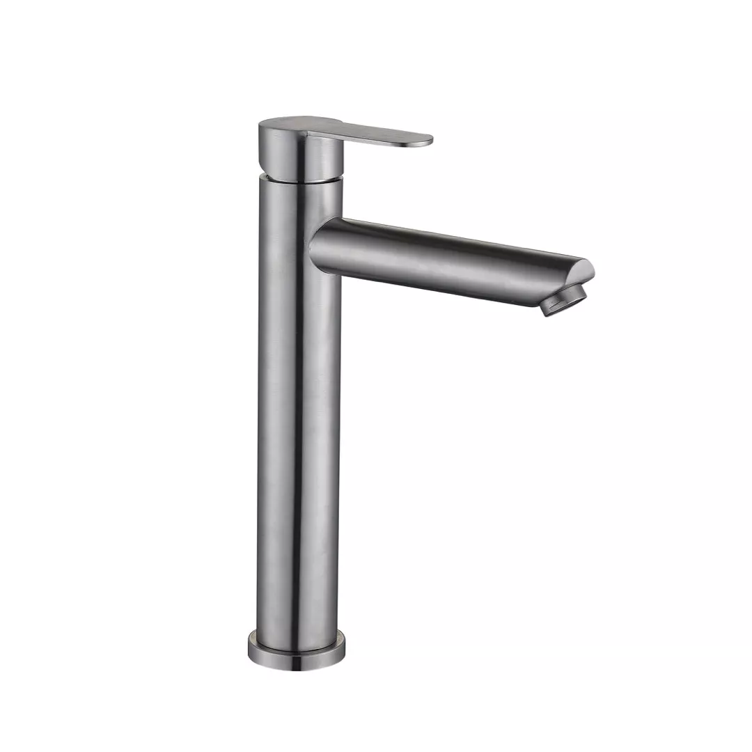 Смеситель высокий для умывальника Frap F10801-2 Нержавеющая сталь (1035774)