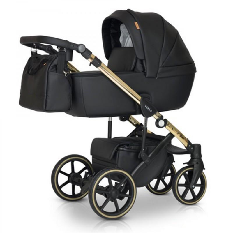 Коляска Verdi Verso Gold универсальная 2в1 с дождевиком и сумкой Черный