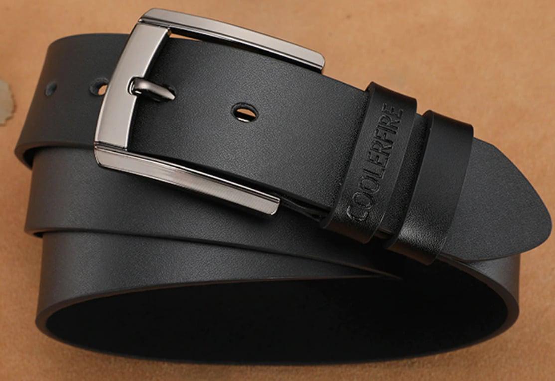 Шкіряний чоловічий ремінь Primo Coolerfire HQ036 Black (961313471)