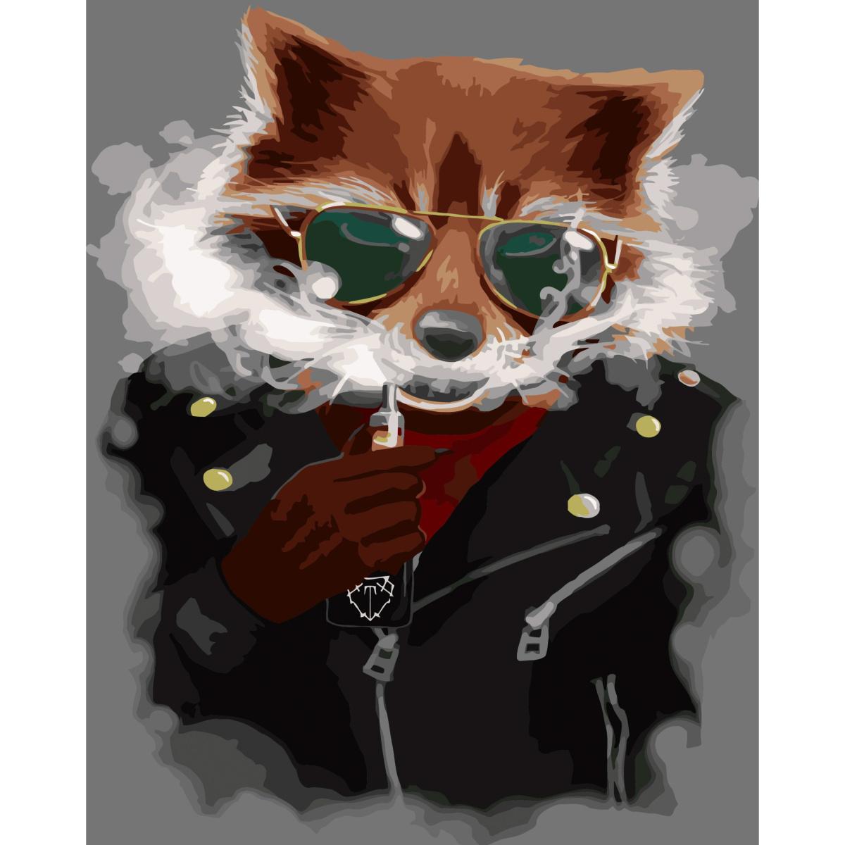 Картина по номерам Strateg Премиум Крутый енот 40x50 см (SY6727)