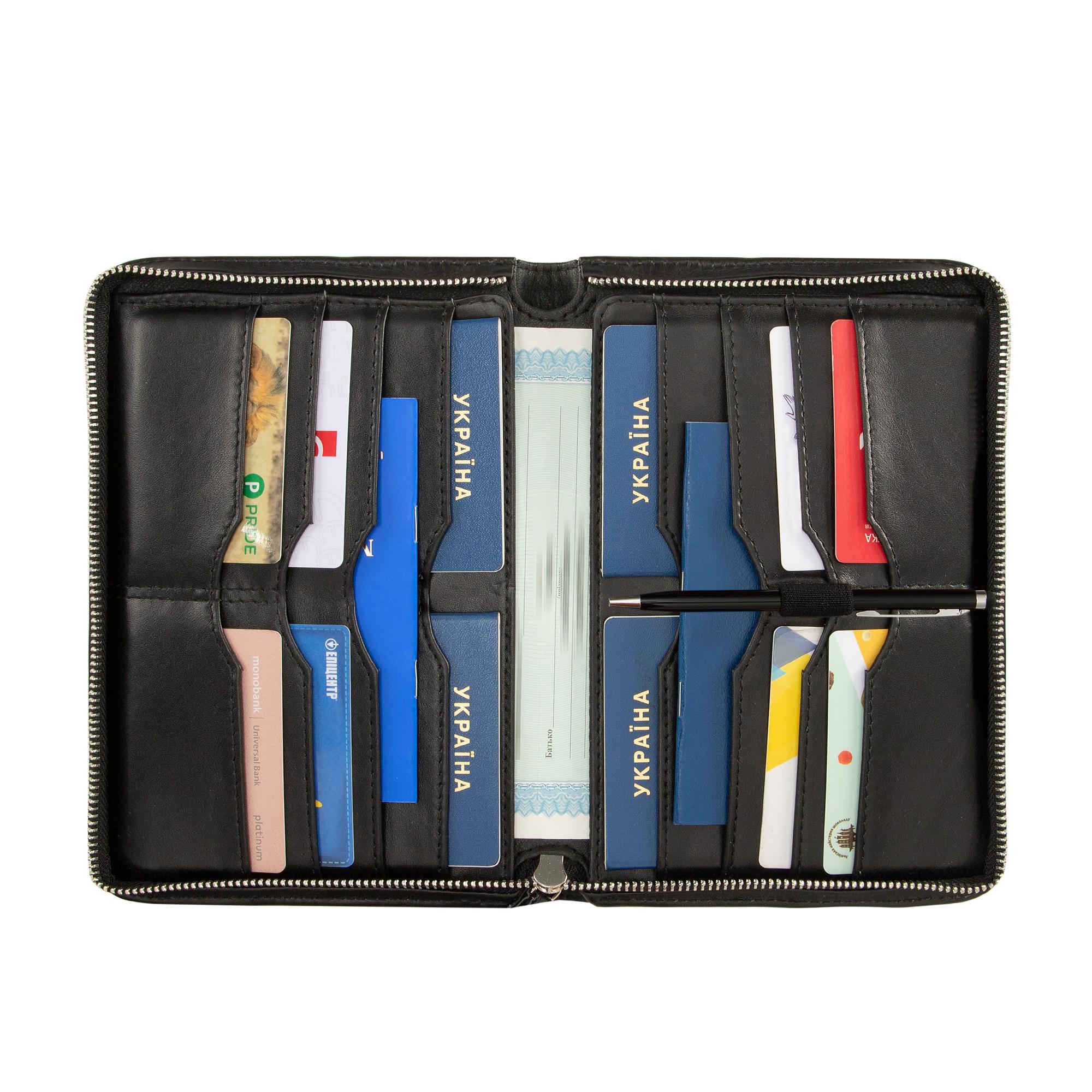 Папка шкіряна для подорожей А5 Чорний (М521-00-313010) - фото 2 Папка шкіряна для подорожей А5 Чорний (М521-00-313010) - фото 2