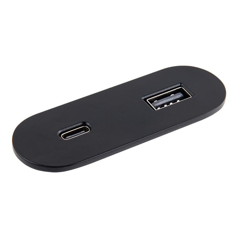 Розетка овальная VersaPICK USB 1 USB порт 5В А/С 110-220В IP20 ZAMAK Черный матовый (06029Z00061)