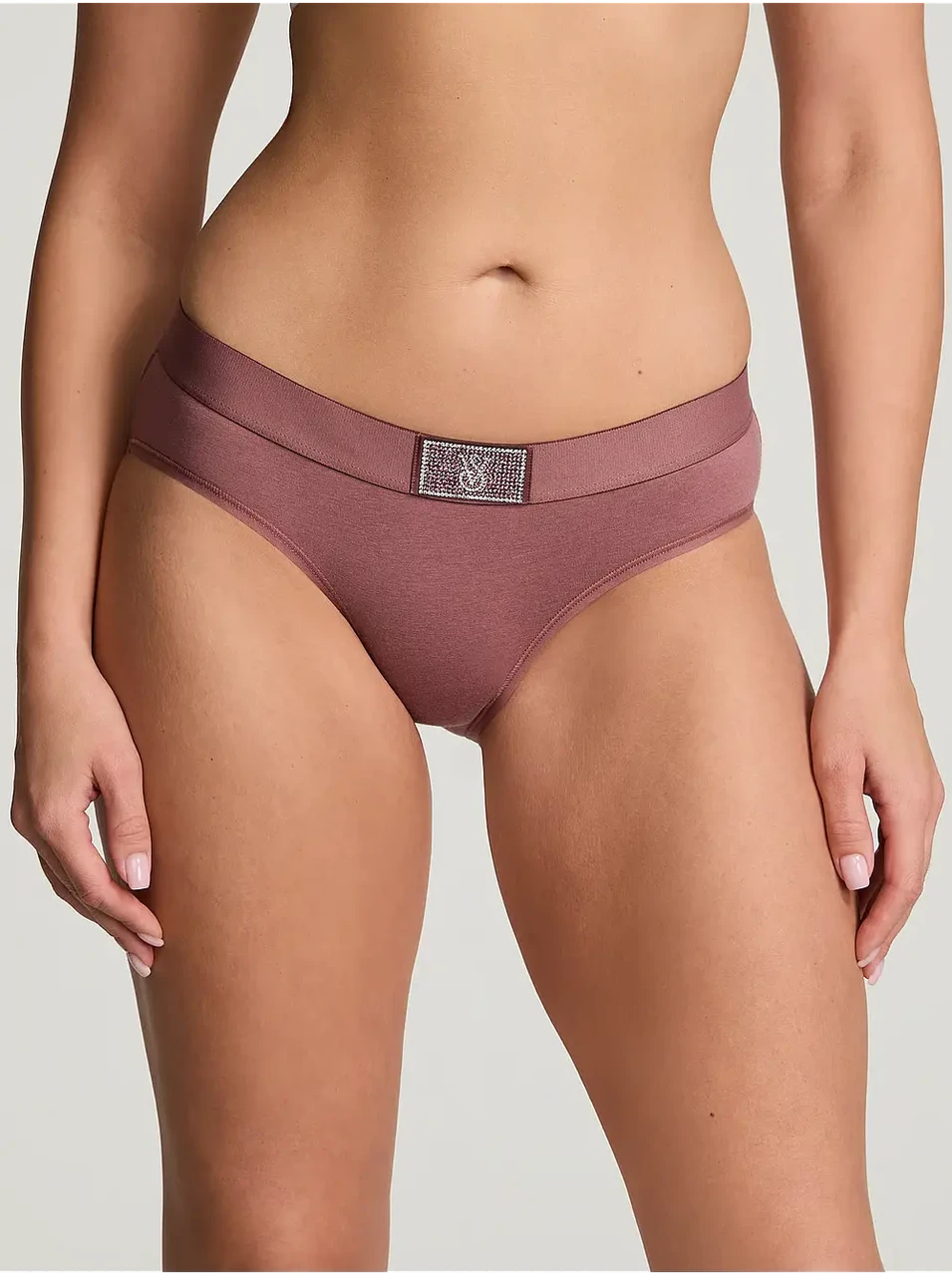 Трусики женские Victoria's Secret хипстеры Logo Shine Patch M Коричневый (2578299674)