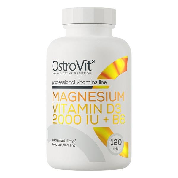 Витаминно-минеральный комплекс для спорта OstroVit Magnesium/Vitamin D3 2000 IU/B6 120 таблеток (000020796)