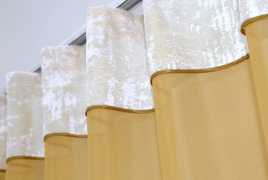 Гардина на кухню/балкон однотонная 270х170 см Золотистый/Белый (00к 59-720) - фото 3 Гардина на кухню/балкон однотонная 270х170 см Золотистый/Белый (00к 59-720) - фото 3