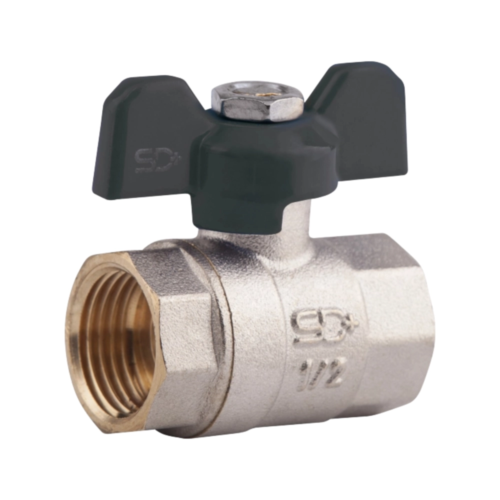 Кран шаровой SD Plus 1/2" ВР бабочка для воды (SD602W15)