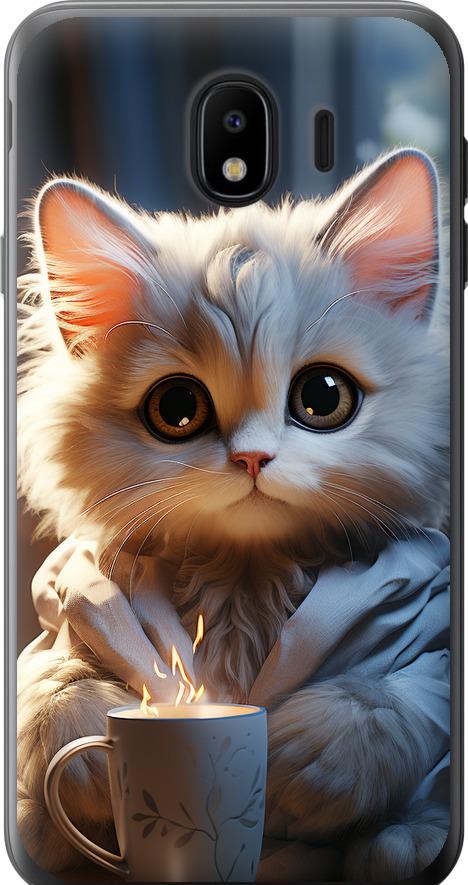 Чохол на Samsung Galaxy J4 2018 Білий кіт (5646u-1487-42517)