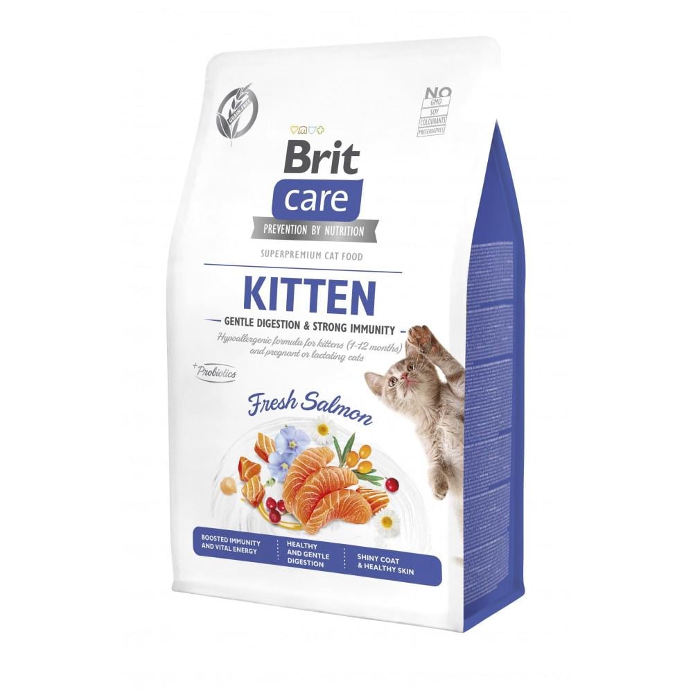 Корм сухий Brit Care Cat by Nutrition Kitten Gentle Digestion Strong Immunity для кошенят із лососем 400 г (172541)