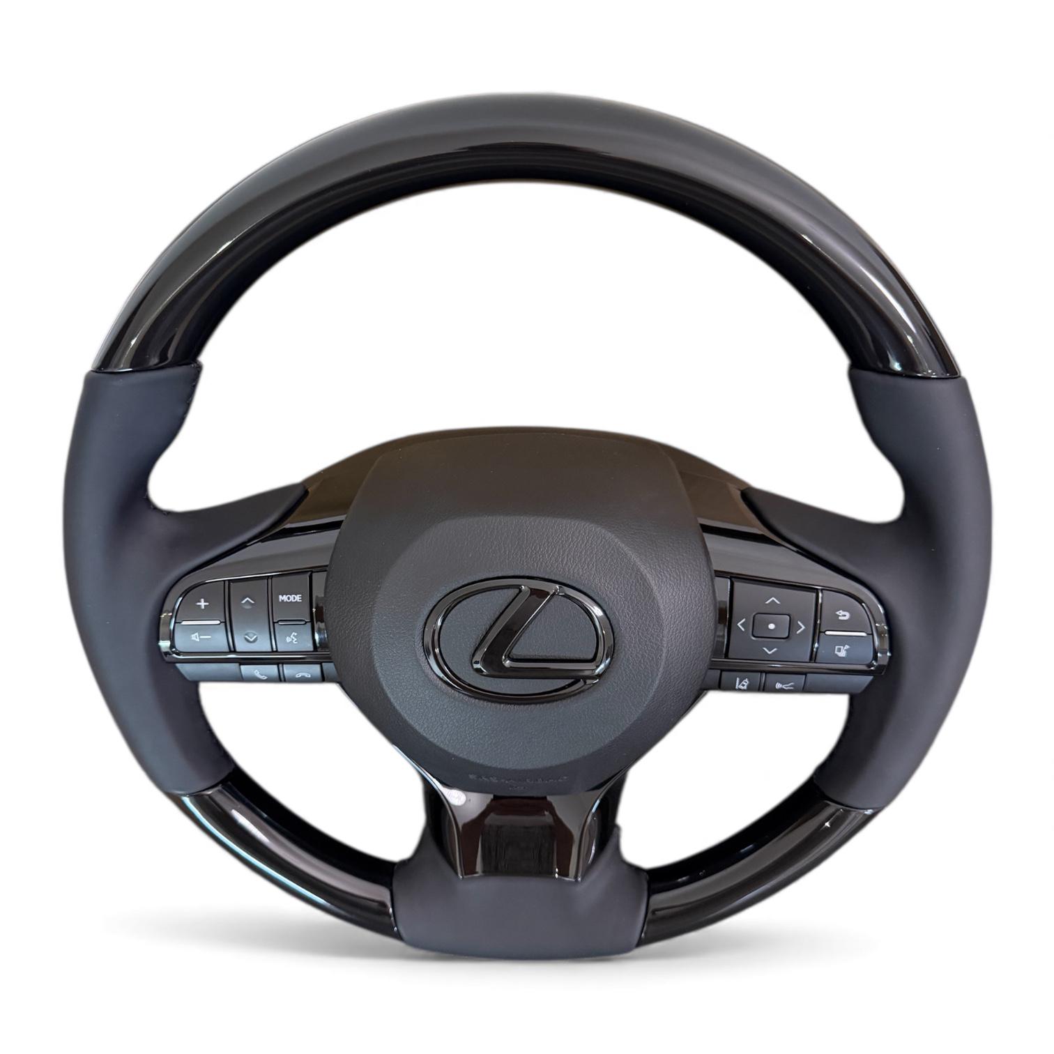 Руль для Lexus LX470/GX470 рояльный лак в стиле рестайлинга LX570 в сборе логотип черный (30782197) - фото 3