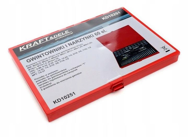 Набор метчиков и плашек Kraft&Dele 60 шт. (KD10251) Набор метчиков и плашек Kraft&Dele 60 шт. (KD10251)