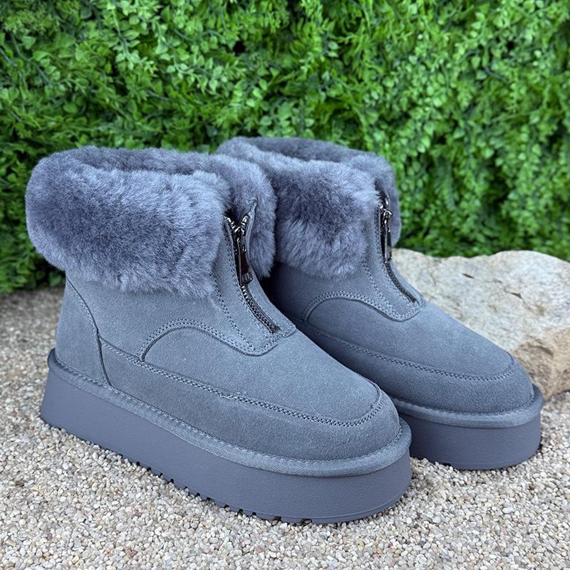 Уггі жіночі замшеві на платформі Е-0090080 p. 36 23-23,5 см Сірий - фото 3