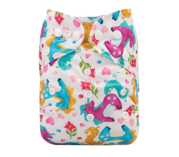 Підгузник для дівчинки багаторазовий Berni Kids Joy на 3-15 кг із вкладишем та зображенням Білий (59313)